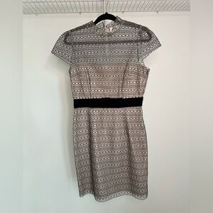 Milly of New York Sheer Overlay Cocktail Dress
